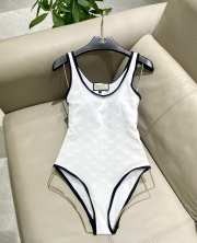 Uubags Gucci Piped terry-jacquard swimsuit in white - 6