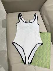 Uubags Gucci Piped terry-jacquard swimsuit in white - 3