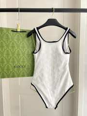 Uubags Gucci Piped terry-jacquard swimsuit in white - 2