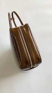 Uubags Miu Miu large Beau bag in brown patent leather 35x22x12cm - 4