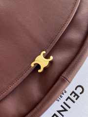 Uubags Celine Little Halfmoon Soft Triomphe In Burgundy Supple Shiny Lambskin 25x13x5cm - 2