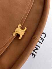 Uubags Celine Little Halfmoon Soft Triomphe In Tan Supple Shiny Lambskin 25x13x5cm - 6