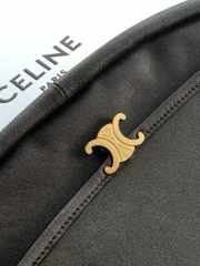 Uubags Celine Little Halfmoon Soft Triomphe In Black Supple Shiny Lambskin 25x13x5cm - 4