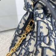 Uubags Dior 30 Montaigne Mini Bucket Bag with Drawstring In Blue 16x18.5x13cm - 3