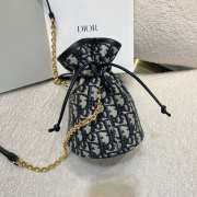 Uubags Dior 30 Montaigne Mini Bucket Bag with Drawstring In Blue 16x18.5x13cm - 2