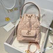 Uubags Dior Caro Mini Bucket Bag Light Pink Macrocannage Lambskin 20x24x9cm - 1