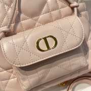 Uubags Dior Caro Mini Bucket Bag Light Pink Macrocannage Lambskin 20x24x9cm - 5