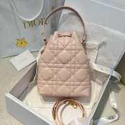 Uubags Dior Caro Mini Bucket Bag Light Pink Macrocannage Lambskin 20x24x9cm - 6