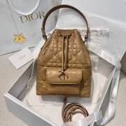 Uubags Dior Caro Mini Bucket Bag Brown Macrocannage Lambskin 20x24x9cm - 1
