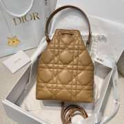 Uubags Dior Caro Mini Bucket Bag Brown Macrocannage Lambskin 20x24x9cm - 3