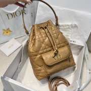 Uubags Dior Caro Mini Bucket Bag Brown Macrocannage Lambskin 20x24x9cm - 5