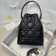 Uubags Dior Caro Mini Bucket Bag Black Macrocannage Lambskin 20x24x9cm - 2