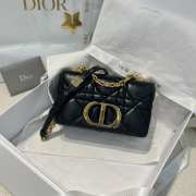 Uubags Small Soft Dior Caro Bag Black Macrocannage Lambskin 20x13x7cm  - 4