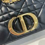 Uubags Small Soft Dior Caro Bag Black Macrocannage Lambskin 20x13x7cm  - 2
