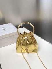 Uubags Jimmy Choo Bon Bon Gold Mirror Fabric Mini Bag with Metal Handle 14x15x9.5cm - 1