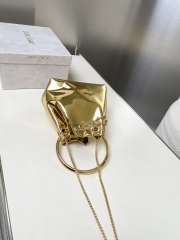 Uubags Jimmy Choo Bon Bon Gold Mirror Fabric Mini Bag with Metal Handle 14x15x9.5cm - 6