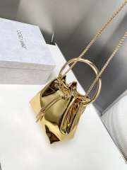 Uubags Jimmy Choo Bon Bon Gold Mirror Fabric Mini Bag with Metal Handle 14x15x9.5cm - 2