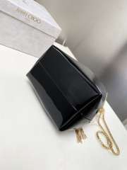 Uubags Jimmy Choo Bon Bon Black Mirror Fabric Mini Bag with Metal Handle 14x15x9.5cm - 5