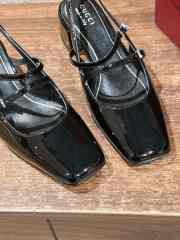 Uubags Gucci slingback pump in black patent leather 4.5cm - 6