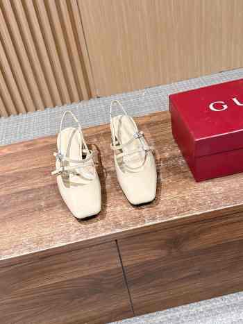 Uubags Gucci slingback pump in light beige patent leather 4.5cm