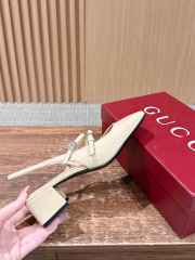 Uubags Gucci slingback pump in light beige patent leather 4.5cm - 4