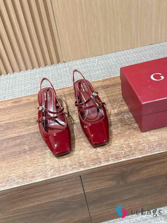 Uubags Gucci slingback pump in red patent leather 4.5cm - 1