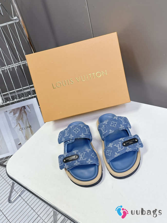 Uubags Louis Vuitton 1AJN80 Pool Pillow Comfort Mule In Blue Denim  - 1