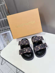 Uubags Louis Vuitton 1AHMDW Pool Pillow Flat Comfort Mule Sandals In Dark Brown - 1