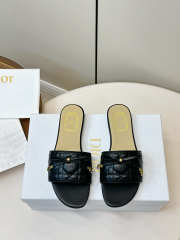 Uubags Dior Cannage Heeled Slide Black Quilted Cannage Lambskin 3.5cm - 2