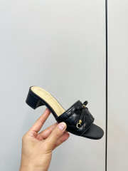 Uubags Dior Cannage Heeled Slide Black Quilted Cannage Lambskin 3.5cm - 6