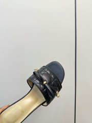 Uubags Dior Cannage Heeled Slide Black Quilted Cannage Lambskin 3.5cm - 5