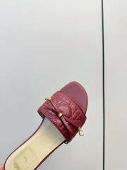 Uubags Dior Cannage Heeled Slide Burgundy Quilted Cannage Lambskin 3.5cm - 6
