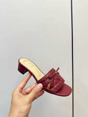 Uubags Dior Cannage Heeled Slide Burgundy Quilted Cannage Lambskin 3.5cm - 3