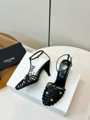Uubags Celine Cage Heeled Sandal In Black Goatskin 6cm - 5