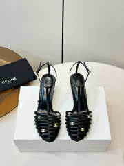 Uubags Celine Cage Heeled Sandal In Black Goatskin 6cm - 3