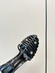 Uubags Celine Cage Heeled Sandal In Black Goatskin 6cm - 2