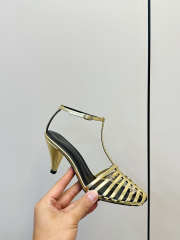 Uubags Celine Cage - Strappy Sandal In Gold Laminated Lambskin 6cm - 3
