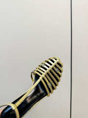 Uubags Celine Cage - Strappy Sandal In Gold Laminated Lambskin 6cm - 6