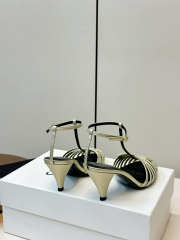 Uubags Celine Cage - Strappy Sandal In Silver Laminated Lambskin 6cm - 3