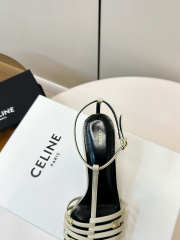 Uubags Celine Cage Heeled Sandal In White Goatskin 6cm - 5