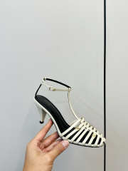 Uubags Celine Cage Heeled Sandal In White Goatskin 6cm - 4