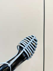 Uubags Celine Cage Heeled Sandal In Blue Goatskin 6cm - 6