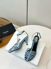 Uubags Celine Cage Heeled Sandal In Blue Goatskin 6cm - 5
