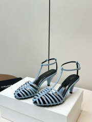 Uubags Celine Cage Heeled Sandal In Blue Goatskin 6cm - 3