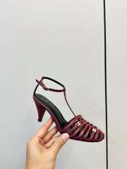 Uubags Celine Cage Heeled Sandal In Burgundy Goatskin 6cm - 4