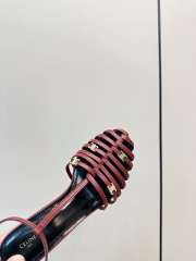 Uubags Celine Cage Heeled Sandal In Burgundy Goatskin 6cm - 5