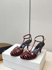 Uubags Celine Cage Heeled Sandal In Burgundy Goatskin 6cm - 6