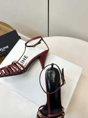 Uubags Celine Cage Heeled Sandal In Burgundy Goatskin 6cm - 2