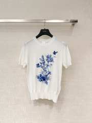 Uubags Dior Short-Sleeved Embroidered Sweater  - 1