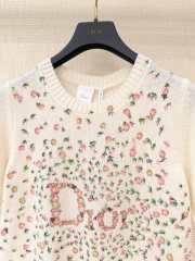 Uubags Dior Short-Sleeved Embroidered Sweater Multicolor Daisy Garden Cashmere Knit - 4